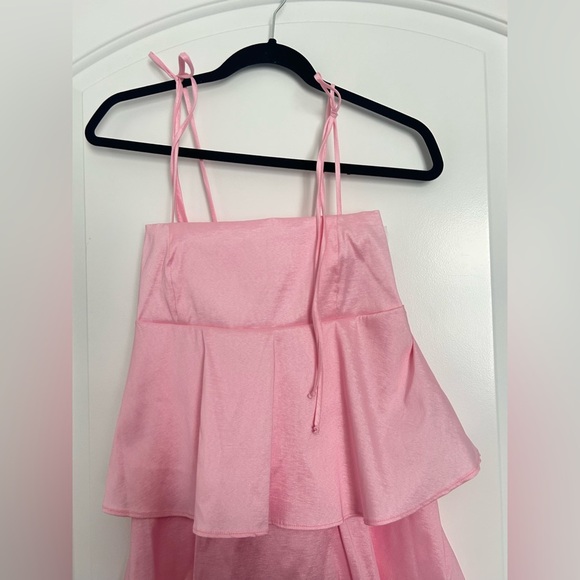 Show Me Your MuMu Meet Cute Pink Tiered Mini Dress size small NWOT - Picture 8 of 10